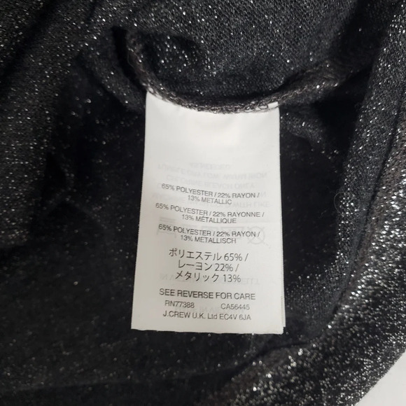 J Crew Metallic Sparkle Top Size Medium Gray Ruffle Bell Sleeve Blouse - Picture 9 of 9